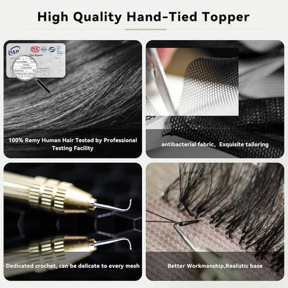 Hellblonde Haar Topper | Remy Echthaar | Dünnes Haar Abdeckung