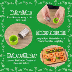 Edelstahl Obst Gemüse Ausstechformen Set Kinder Wellenschneider 26-teilig