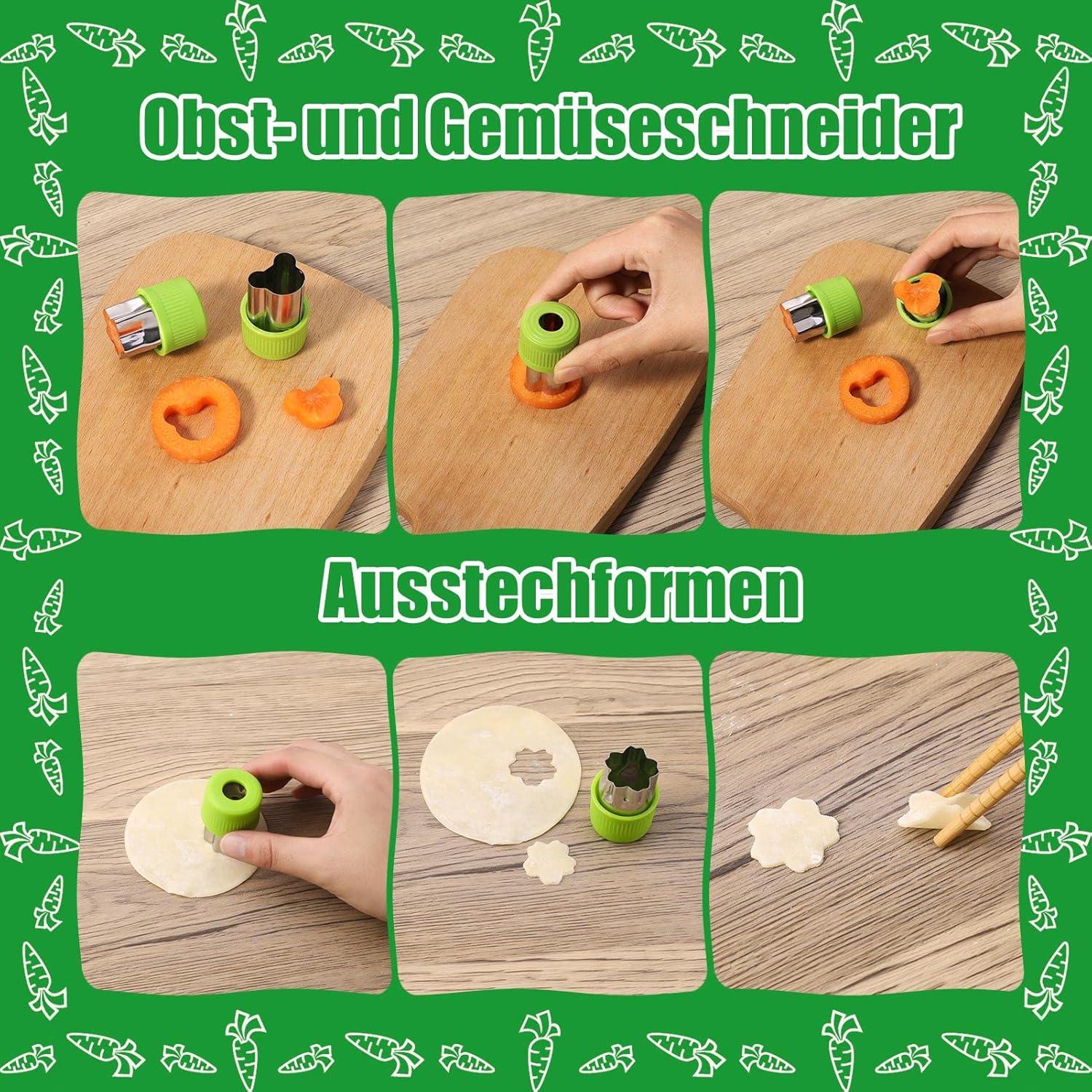 26tlg. Edelstahl Ausstechformen Set Obst Gemüse Cookie Mini Gemüseschneider