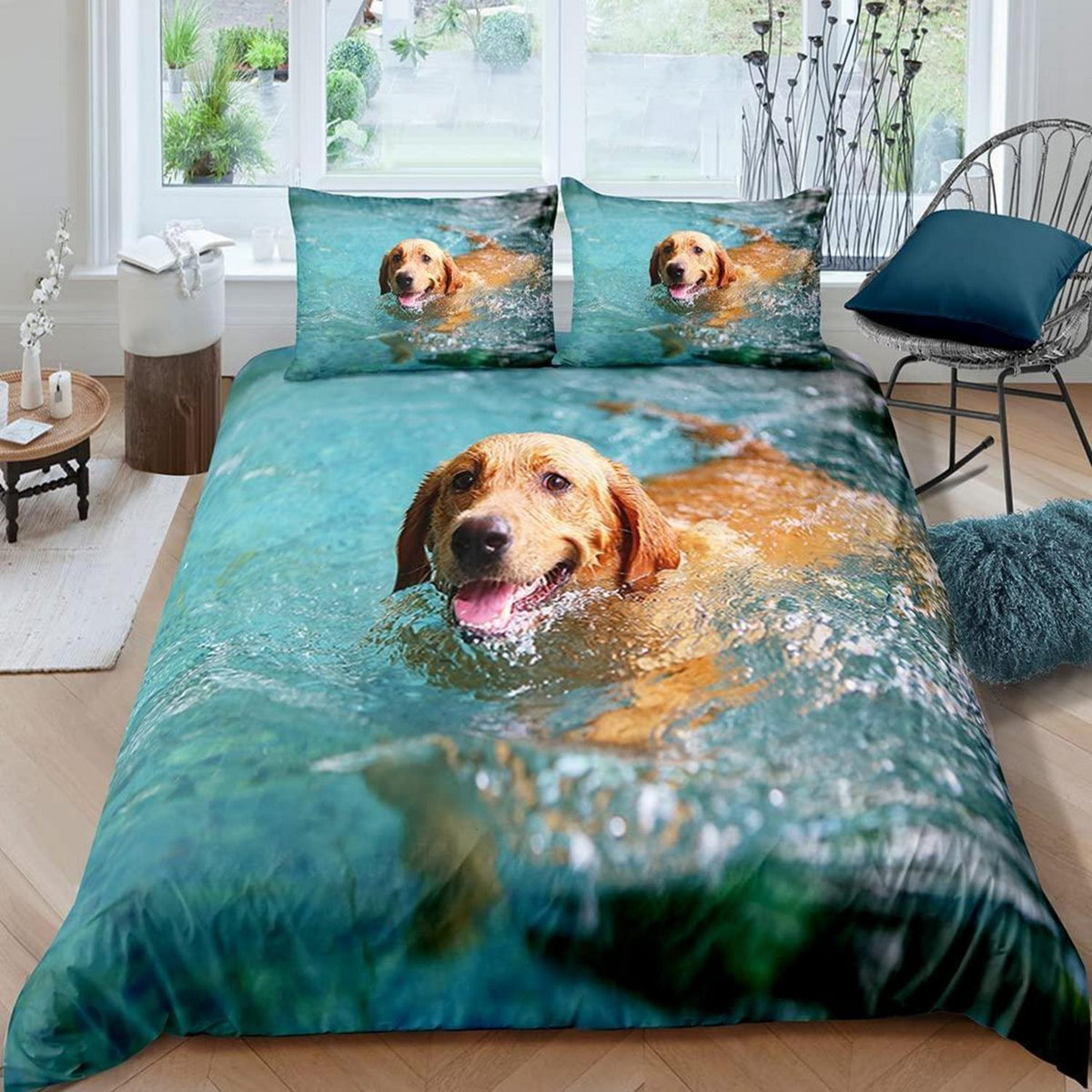Kinder Bettwäsche Golden Retriever 135x200 cm 4-teilig