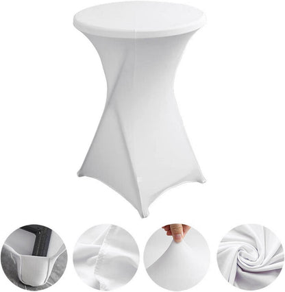2er Set Stretch Stehtisch Husse 80x110cm Elastische Tischdecke für Bar Counter, Runde Tisch Hochzeit