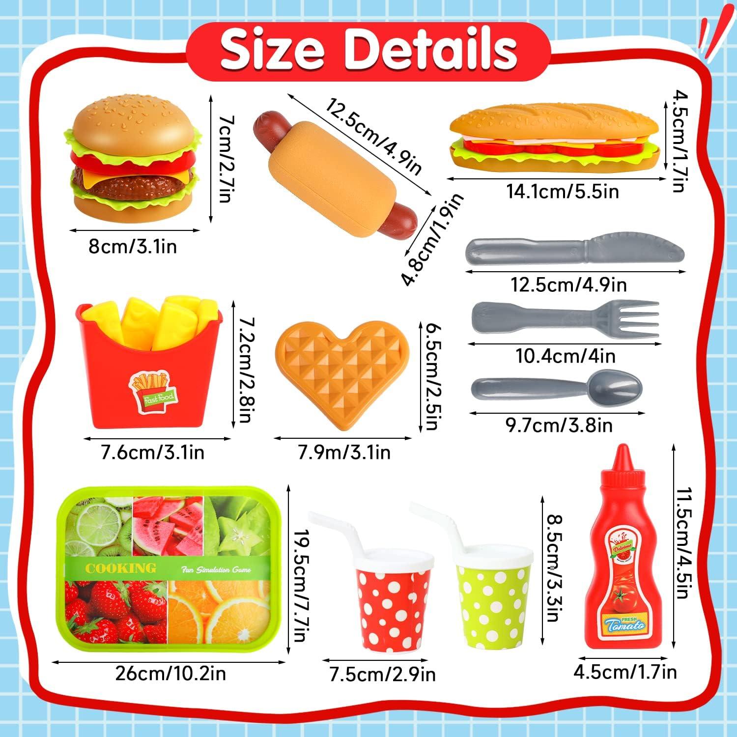 Küchenspielzeug Kinder ab 3 Jahre Lebensmittel Set Hamburger