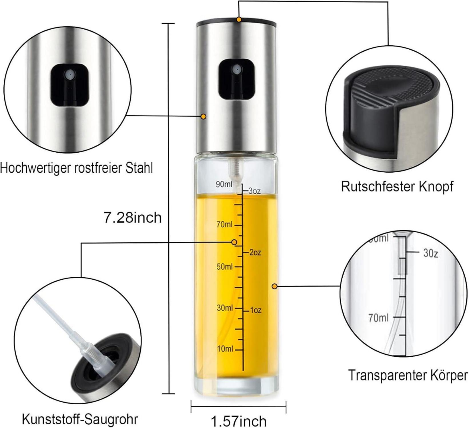 Ölsprüher Bestdin Transparentes Glas 2 Stk 100 ml
