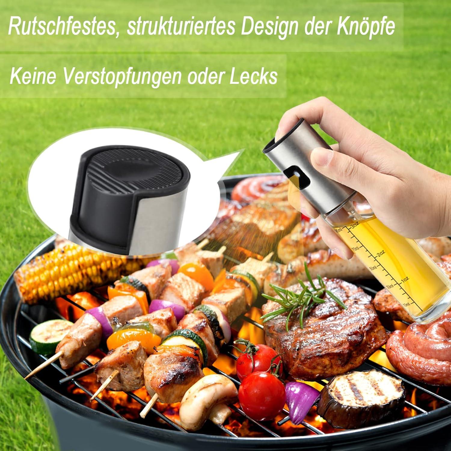 Ölsprüher 2 Stück 100ml Transparentes Glas Profi Ölspray