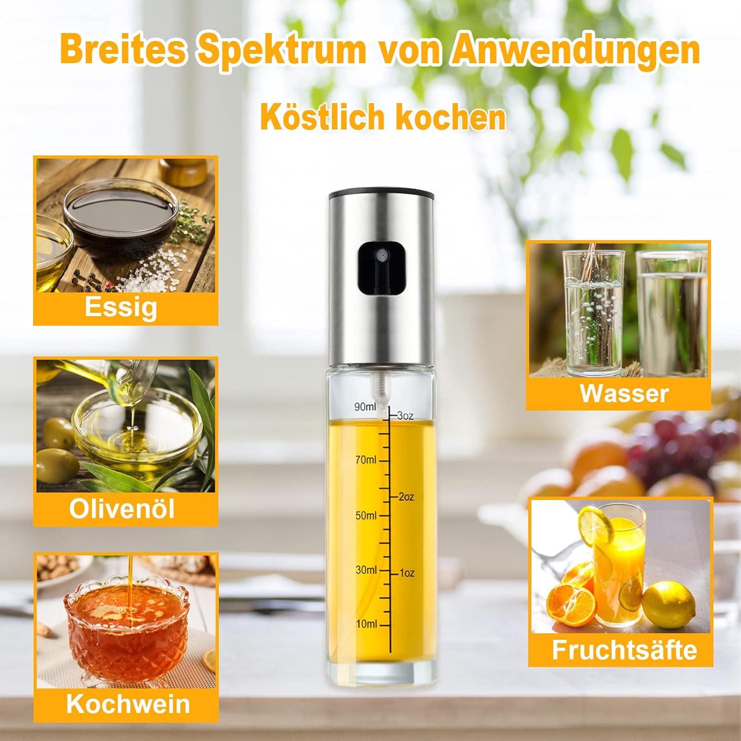 Bestdin Ölsprüher 2er Set 100ml Glas Kochen Grill Salat