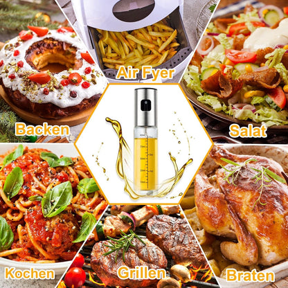 Ölsprüher 2 Stück 100 ml Transparentes Glas Professionell zum Kochen