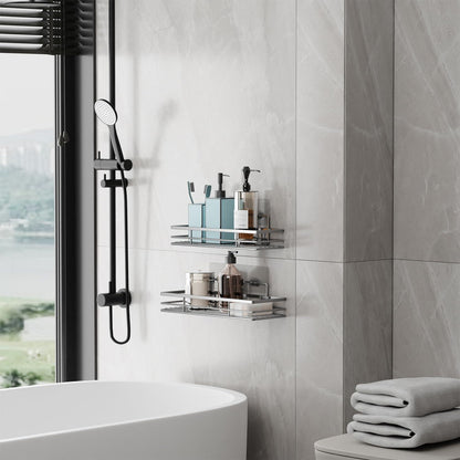 Duschablage Edelstahl Silber Grau 2 Stück Organizer Badregal