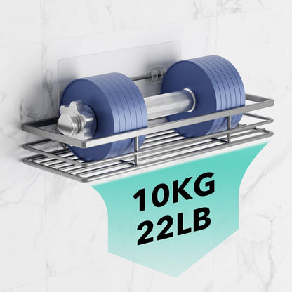 Duschablage ohne Bohren 2er Set Edelstahl Silber Grau
