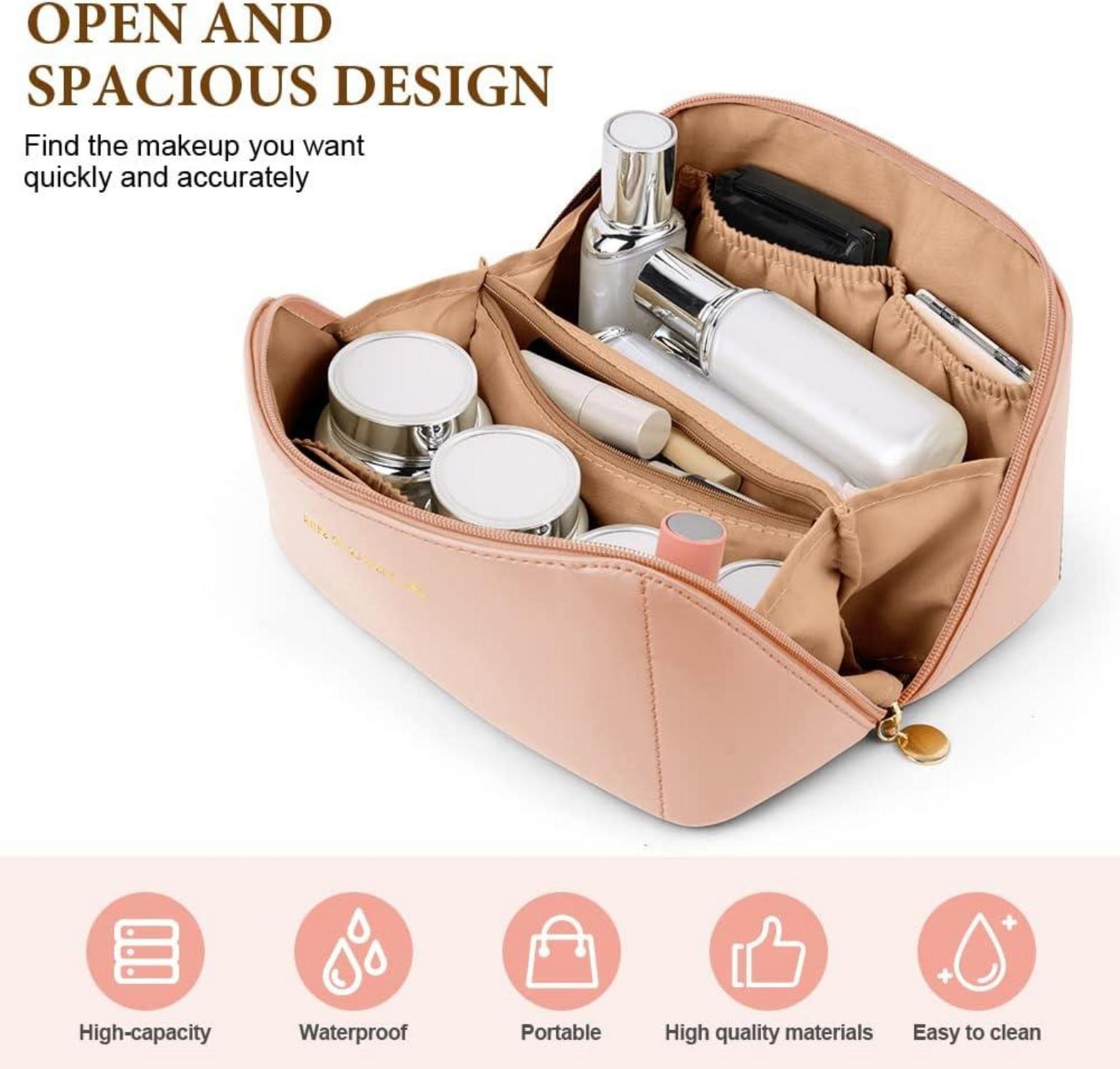 Reise Kosmetiktasche PU Leder Make-up Tasche Große Kapazität