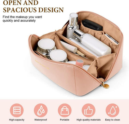 Reise Kosmetiktasche PU Leder Make-up Tasche Große Kapazität