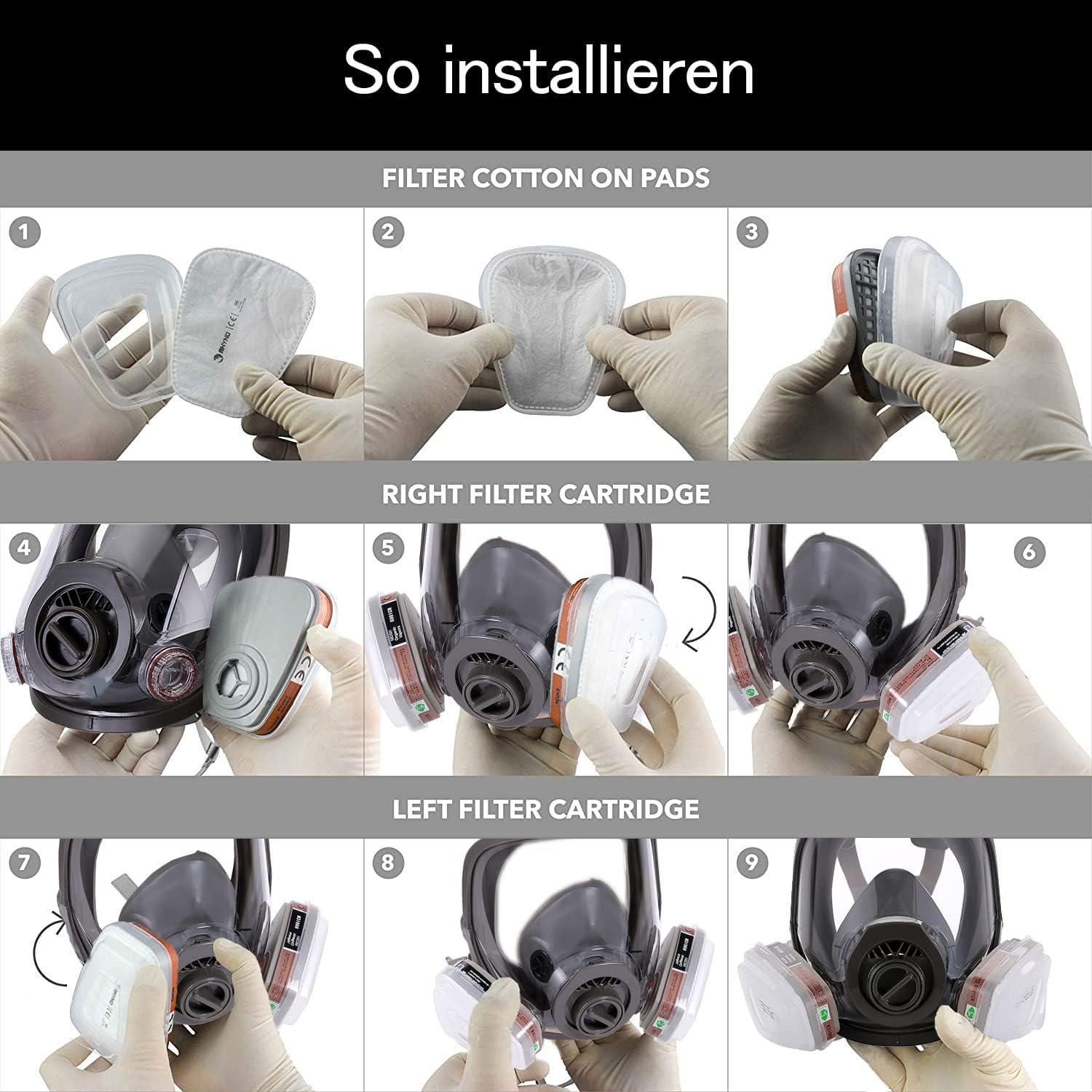 Sumeber Vollgesichtsmaske Gasmaske mit Filter für Atemschutz