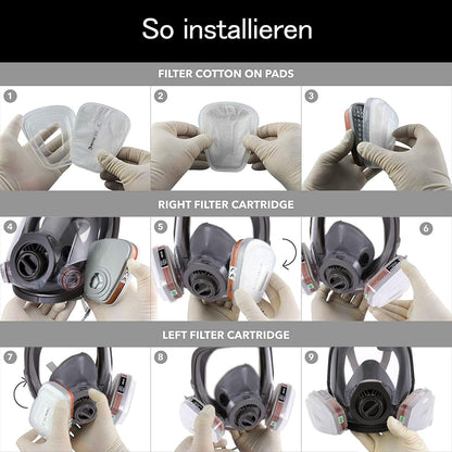 Sumeber Vollgesichtsmaske Gasmaske mit Filter für Atemschutz