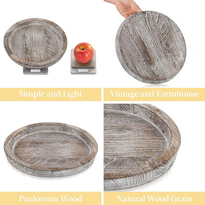 Romadedi Holz Kerzentablett Rund 29cm Deko Stumpenkerzen Landhaus