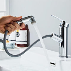 Wasserhahn mit ausziehbarer Brause 2 Strahlarten Silber