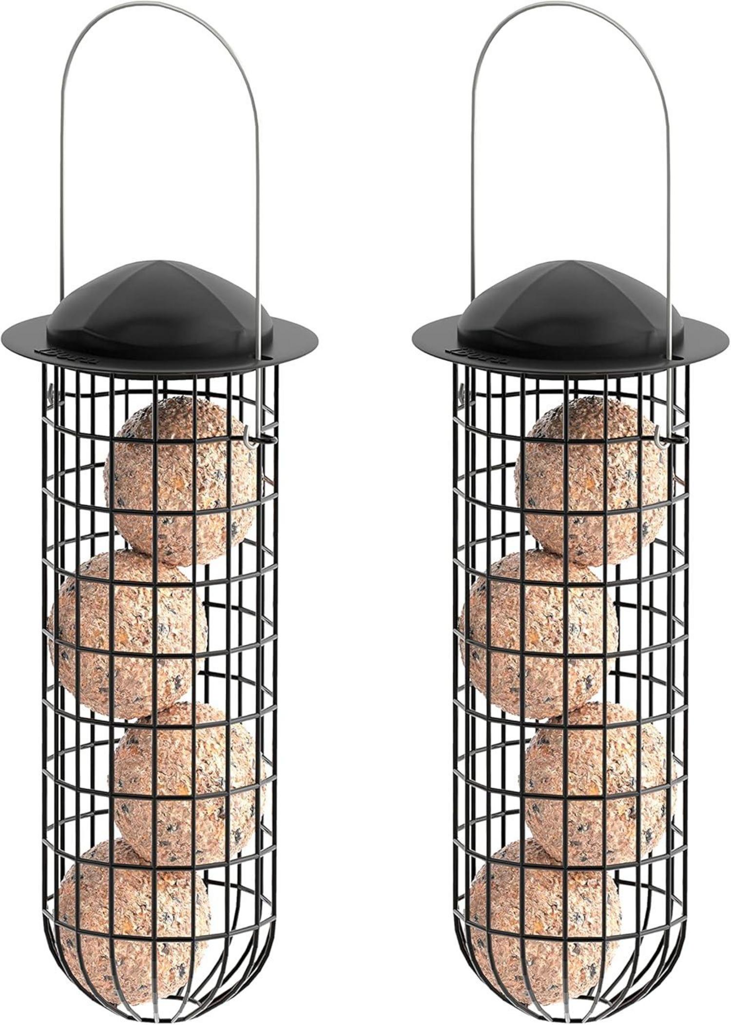 Meisenknödelhalter Metall Eisen Vogelfutterhaus Aufhängen 26cm Schwarz