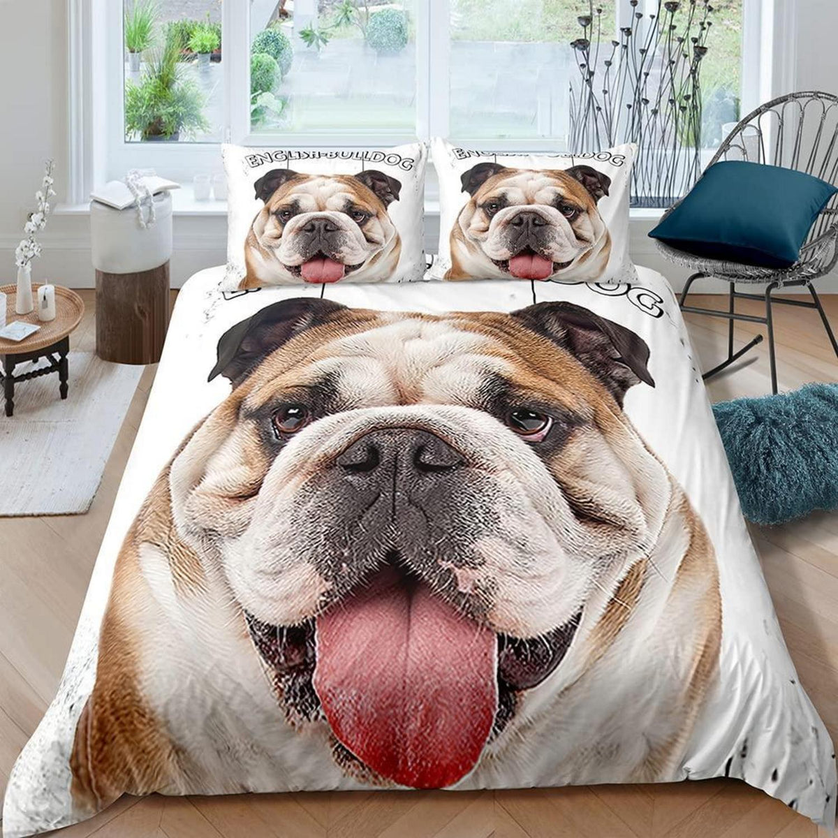 Kinder Bettwäsche Englische Bulldogge 135x200 cm 4-teilig