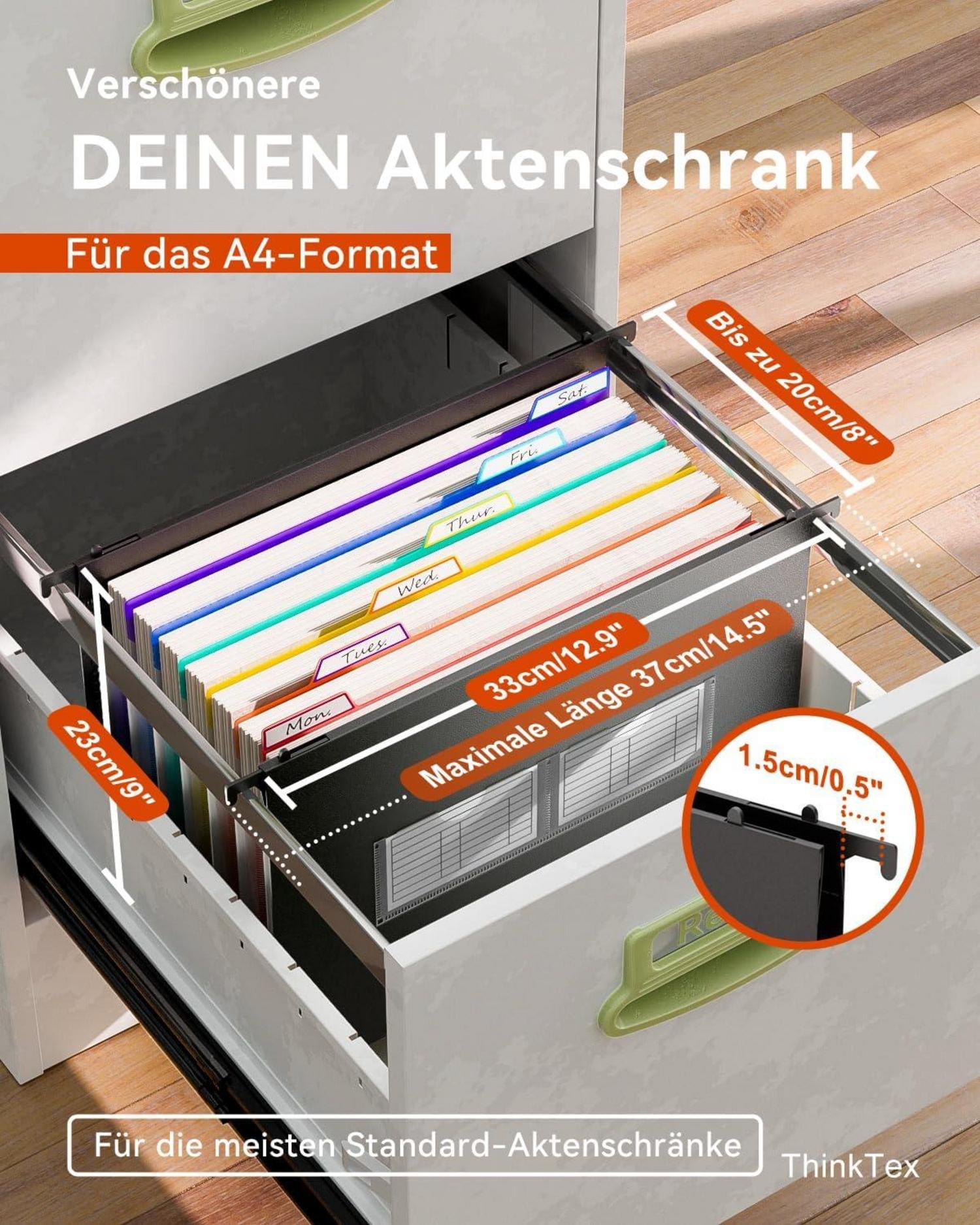 A4 Plastik Hängeregister Mappen 7 Taschen Farbcodierung