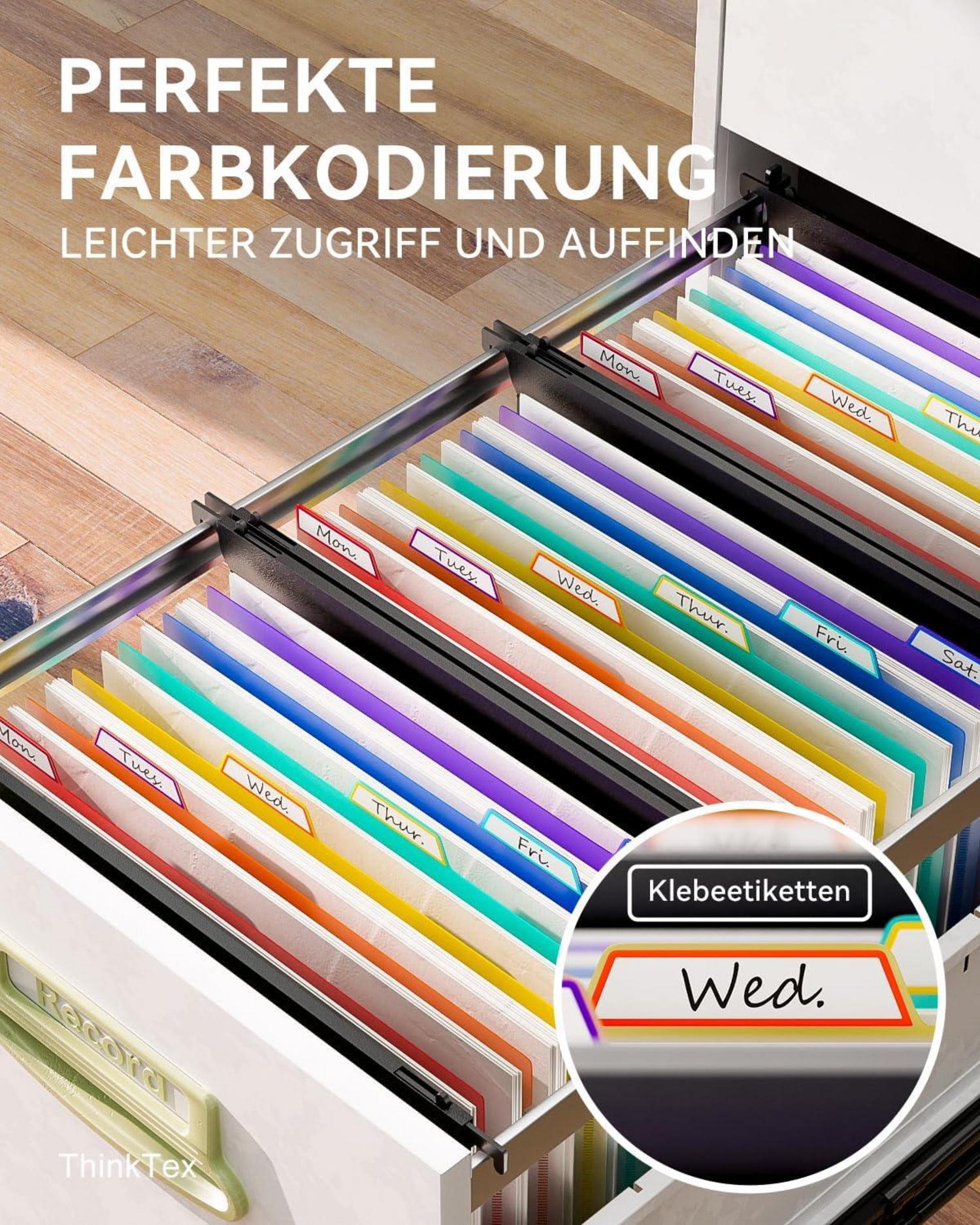 A4 Plastik Hängeregister Mappen 7 Akkordeon-Taschen 3cm