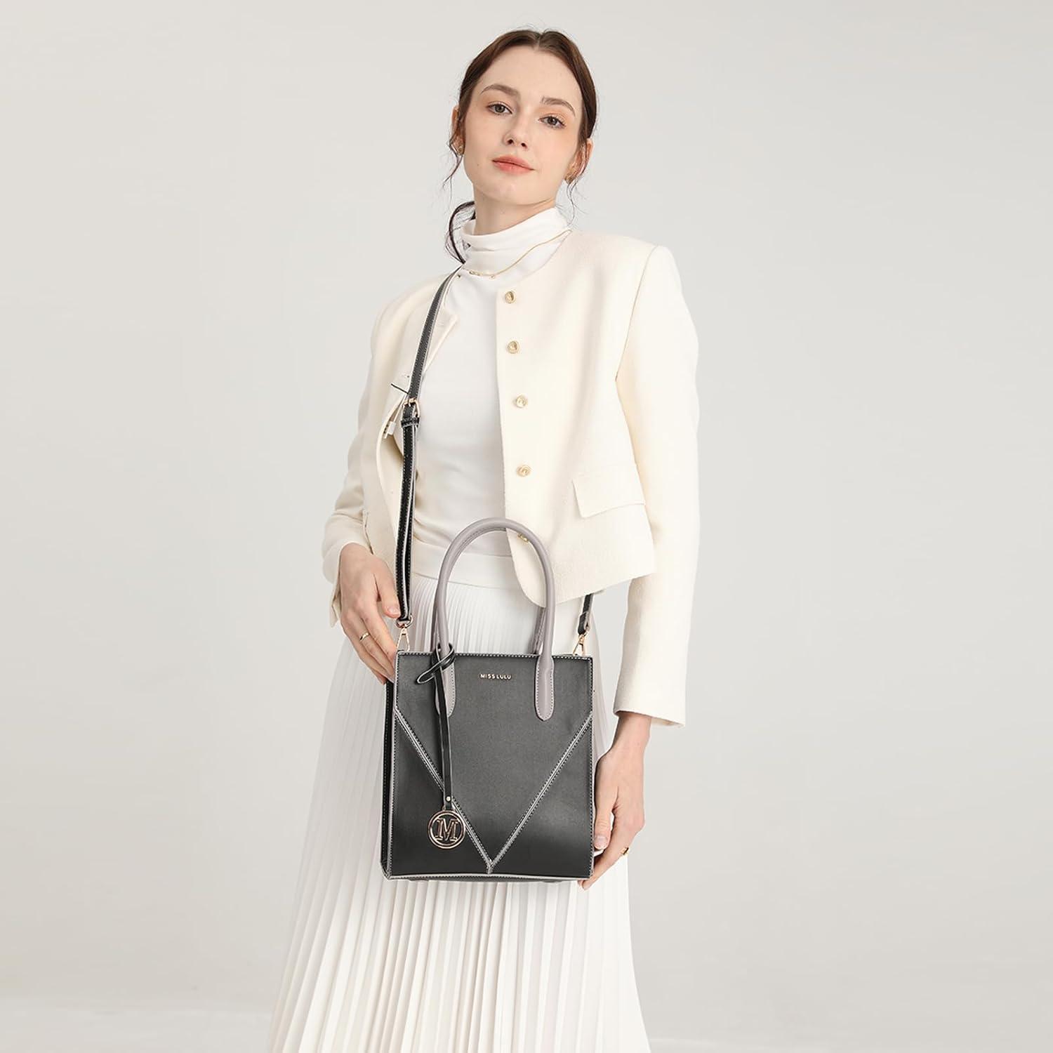 Damen Handtasche PU Leder Schultertasche Umhängetasche Shopper