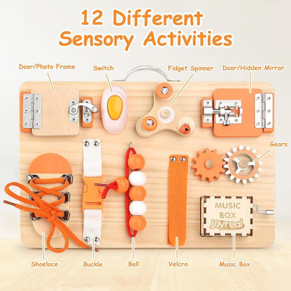 Montessori Motorikbrett Activity Board 1+ Jahr Sensorik Holz