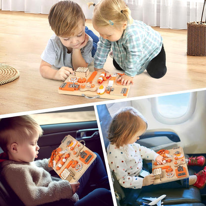 Montessori Motorikbrett Activity Board 1+ Jahr Sensorik Holz