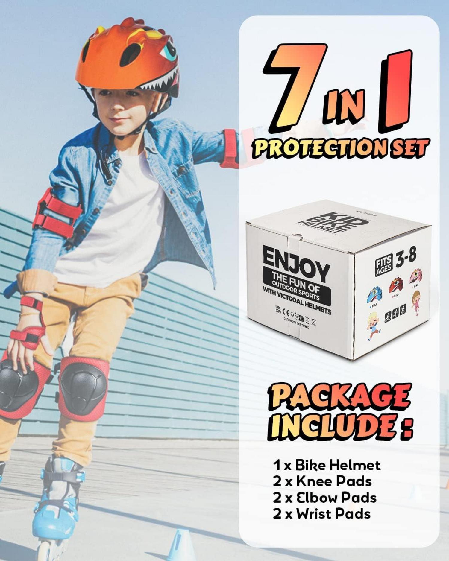 Kinder Fahrradhelm Skateboard Rollschuh 3D Cartoon Rot Größe S 50-54 cm