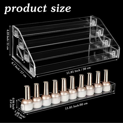 Nagellack Aufbewahrung Acryl Display Rack 60 Flaschen 4 Schichten Halter Klar