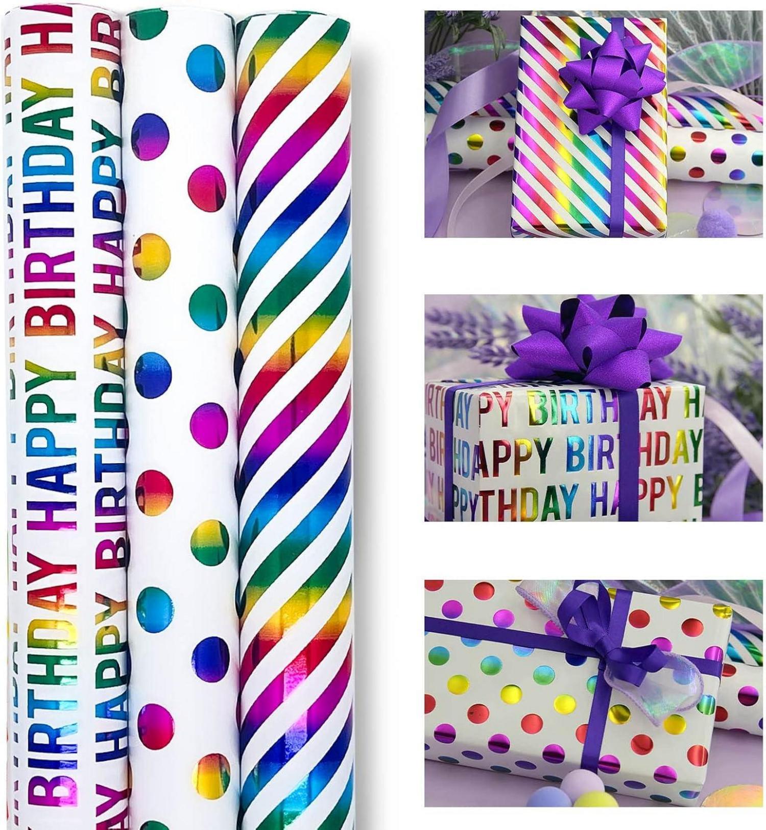 Regenbogen Glitzer Geschenkpapier Rolle 3m - Bastelarbeit Kit