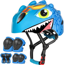 Kinderfahrradhelm Cartoon 3D Design Blau Einstellbare Größe S