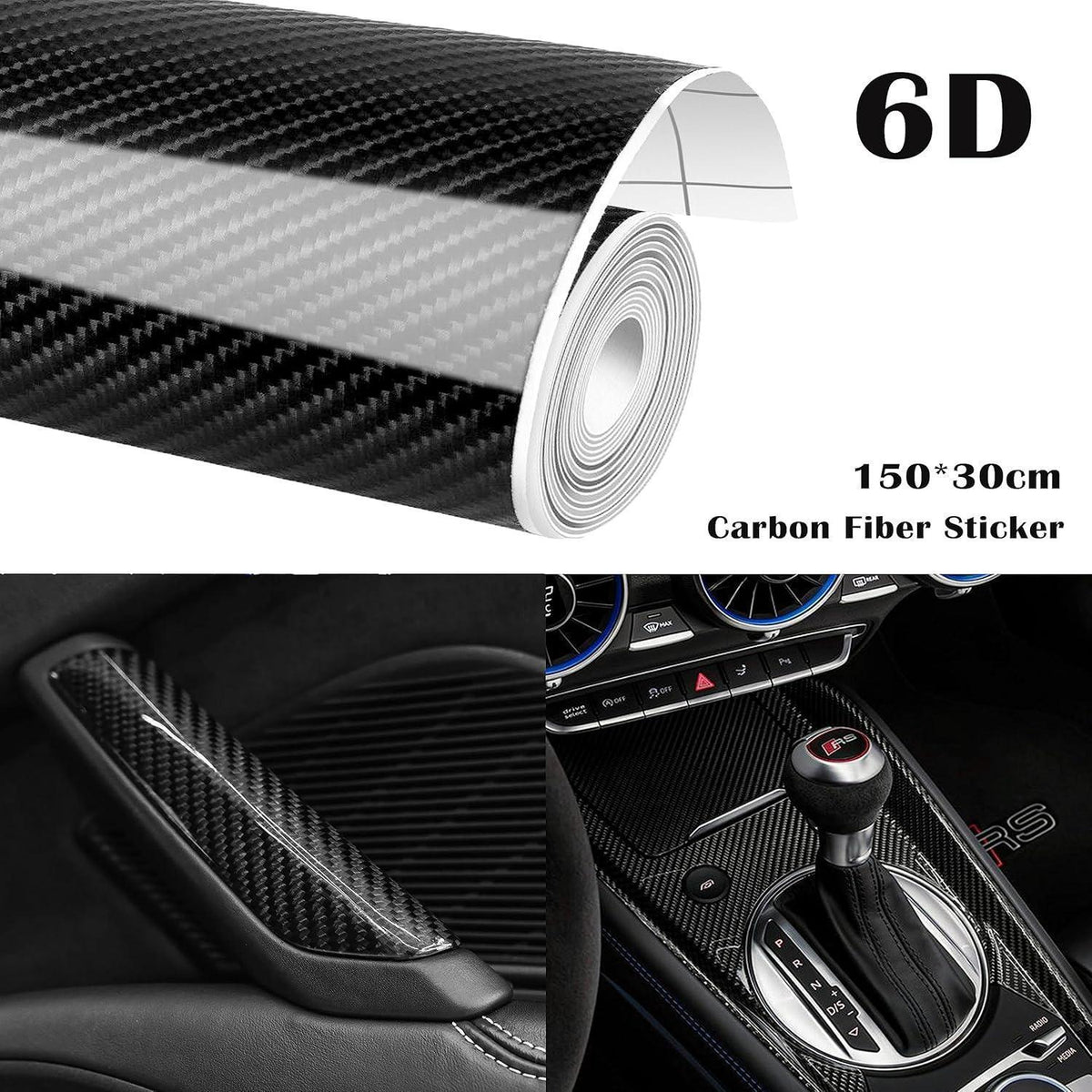6D Carbonfolie Schwarz 150x30cm – Auto & Motorrad Schutzfolie