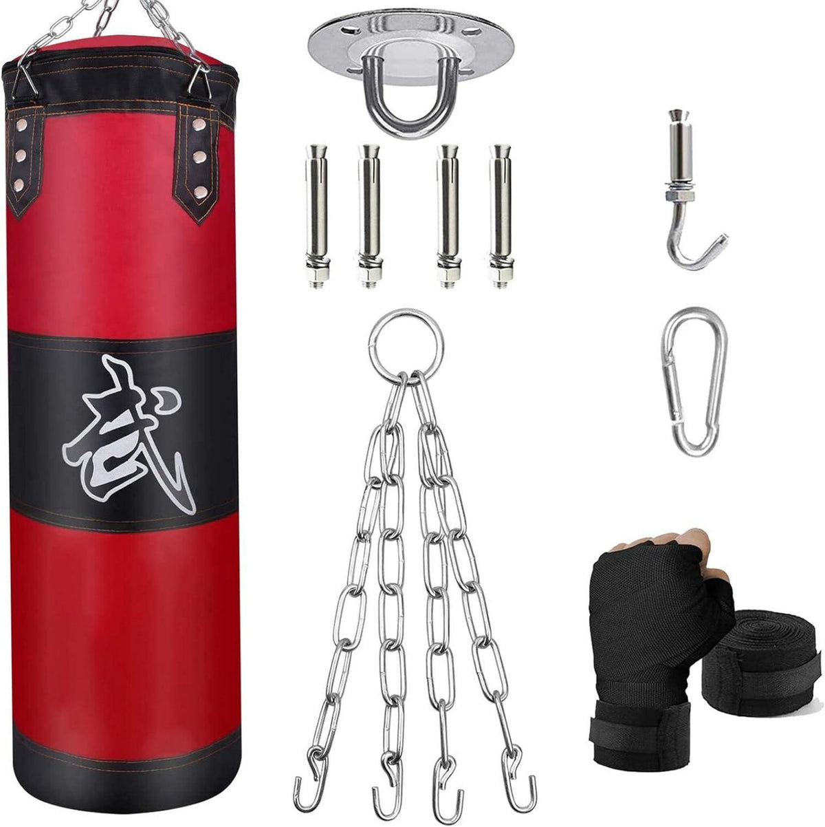 Boxsack Set Heavy Duty Punchingsäcke UNGEFÜLLT Hängende Boxing Bag