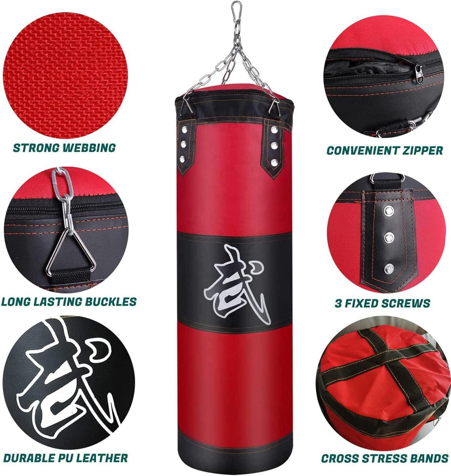 Boxsack Set Heavy Duty Punchingsäcke UNGEFÜLLT Hängende Boxing Bag