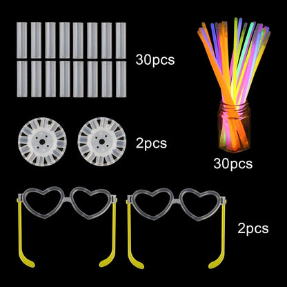 30 Knicklichter Neon Leuchtstäbe Party Set mit Verbinder