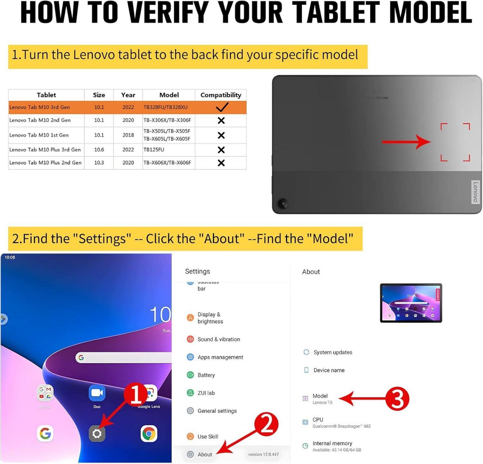 Slim Smart Schutzhülle für Lenovo Tab M10 3rd Gen 10,1 Zoll - Rose
