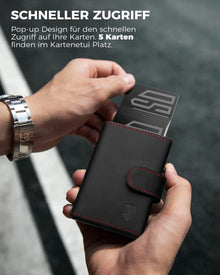 Herren RFID Kreditkartenetui mit Münzfach Aluminium Popup