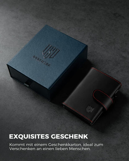 Kreditkartenetui Herren RFID Münzfach Pop-up Aluminium 8-10 Karten
