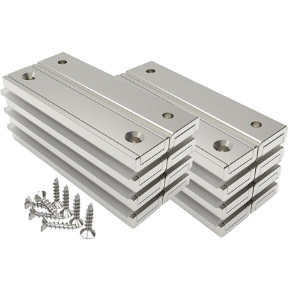 Rechteckmagnete 16 Stück 30 KG Kraft 60x13,5x5 mm mit Loch und