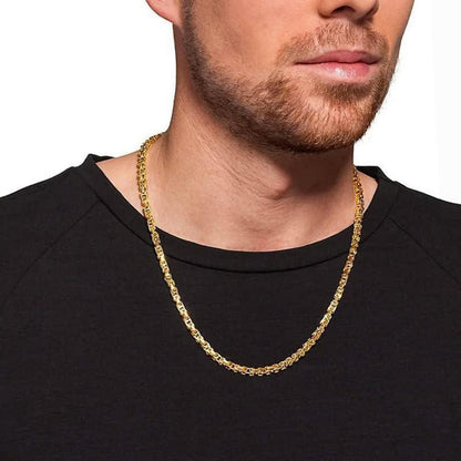 Königskette 4/6mm 18K Gold beschichtet Edelstahl, Herren Damen, 45-65cm