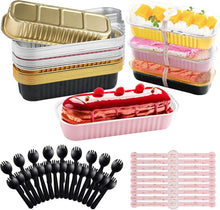 30 Mini Kuchenformen mit Deckel & Löffel Aluminiumfolie 200ml