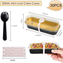 30 Mini Kuchenformen Aluminium Deckel Löffel 200ml - 3