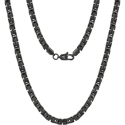 Königskette 4/6mm 18K Gold beschichtet Edelstahl Herren Halskette