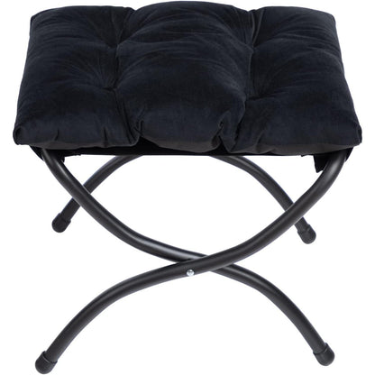 Ohrensessel mit Hocker | Samt Relaxsessel Wohnzimmer Sessel Schwarz