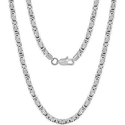 Königskette Edelstahl 18K Gold beschichtet, 4/6mm, 45-65cm