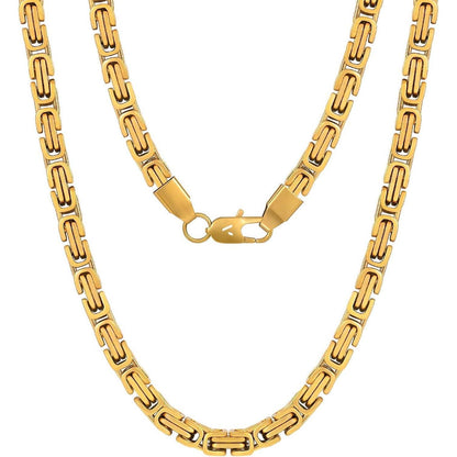 Königskette 4/6mm 18K Gold beschichtet Edelstahl