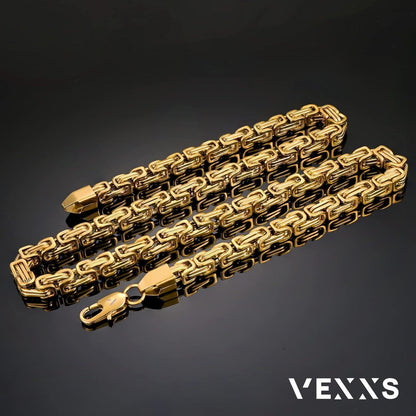 Königskette 4/6mm 18K Gold beschichtet Edelstahl