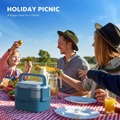 Bento Lunchbox Edelstahl Auslaufsicher 1500ml Blau BPA Frei