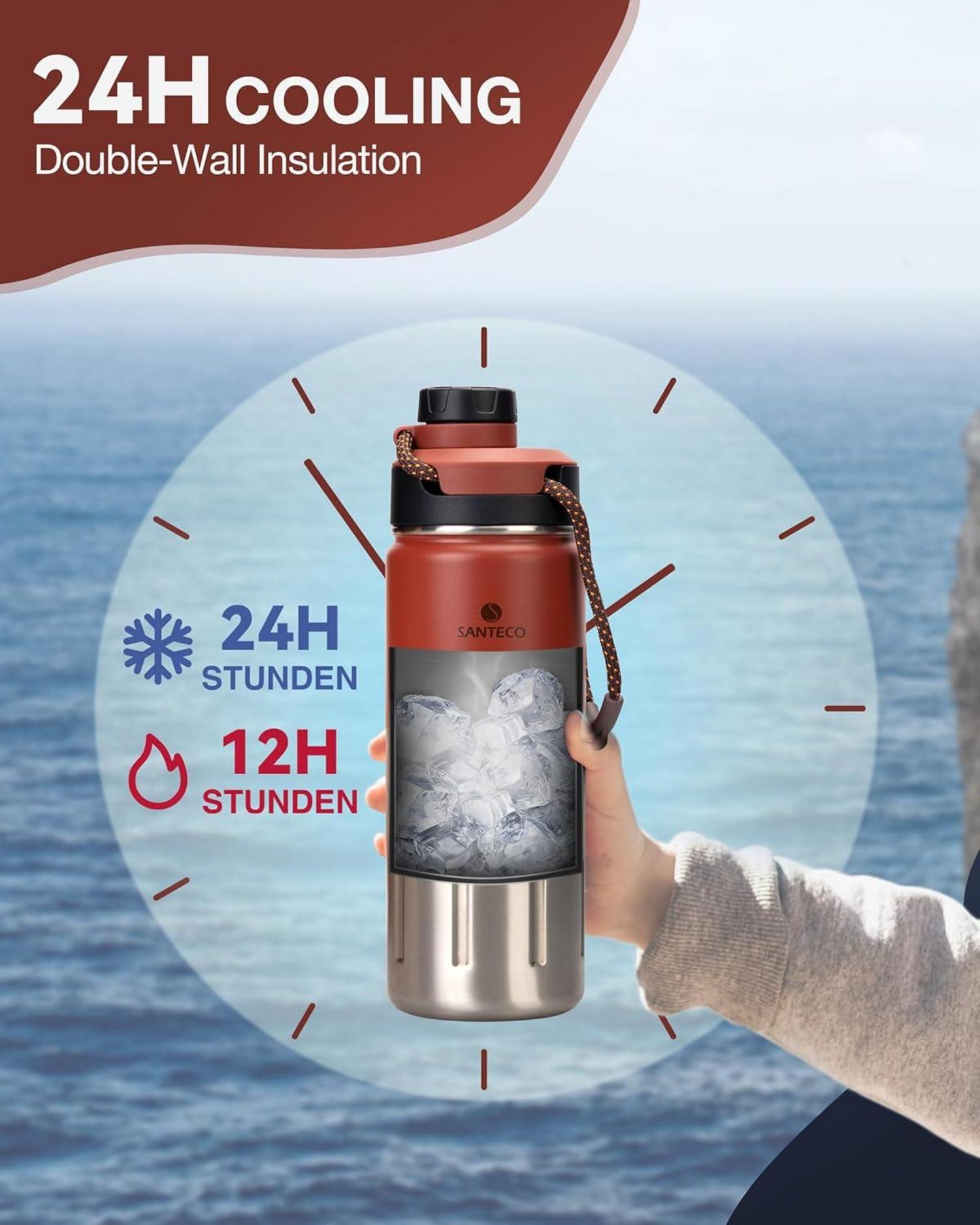 Isolierflasche Edelstahl BPA-frei Auslaufsicher 500ML 710ML
