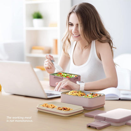 WayEee Bento Lunchbox Edelstahlfach Auslaufsicher 1500ml BPA