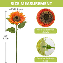 Große Künstliche Sonnenblumen 81cm Orange 3 Stücke