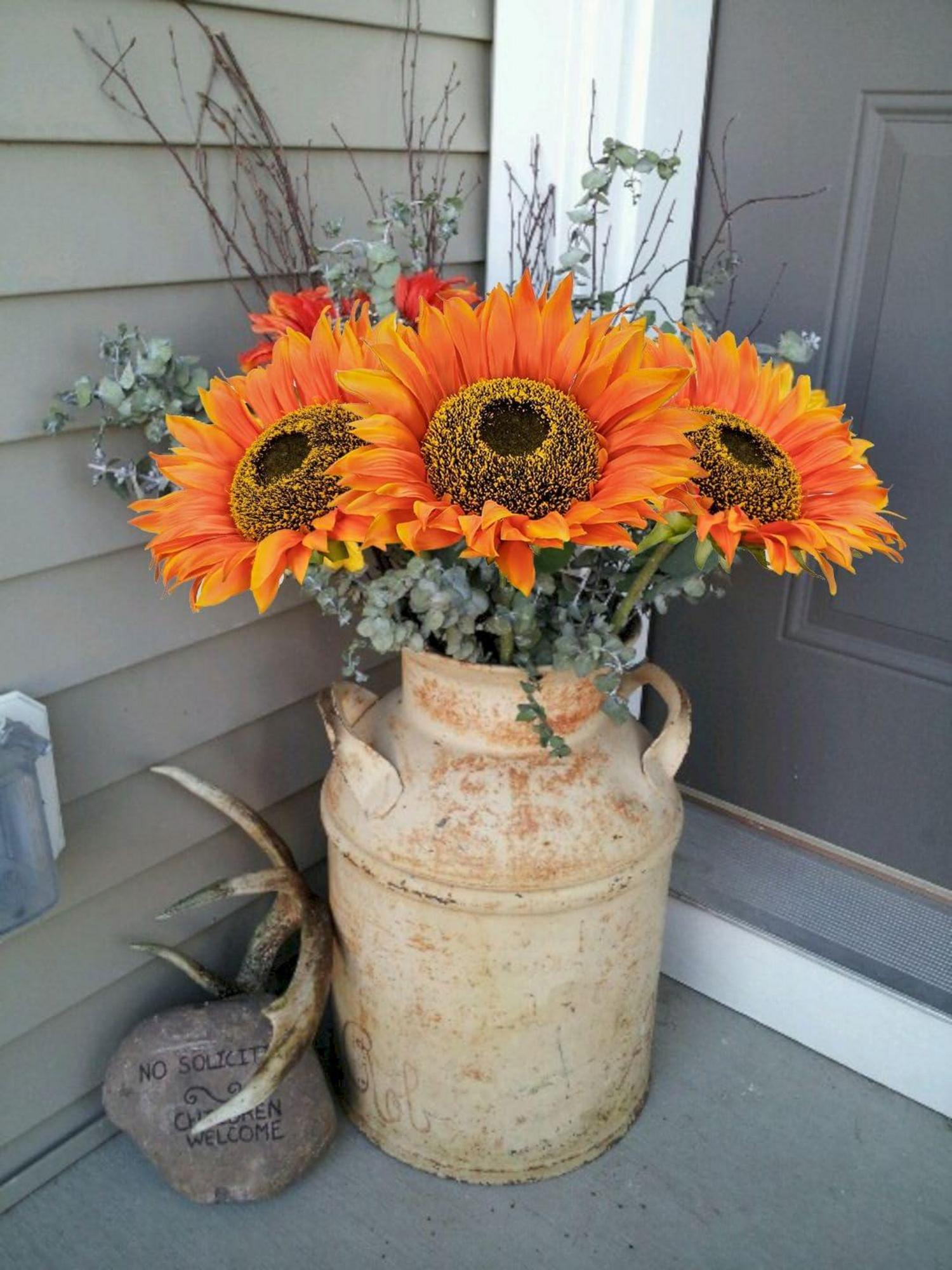 Künstliche Sonnenblumen Groß Deko Set Orange 3 Stück